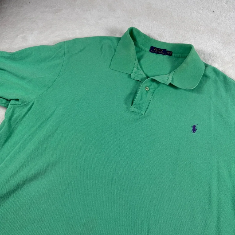 Polo Ralph Lauren Mens 3XLT Tall Green Short Sleeve Cotton Pique Polo Shirt